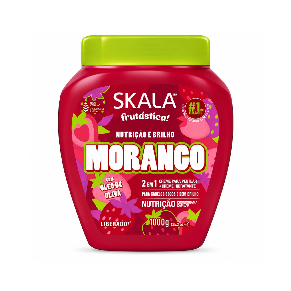 Skala - Creme para Pentear Frutástica Nutrição e Brilho Morango 2 em 1 1kg