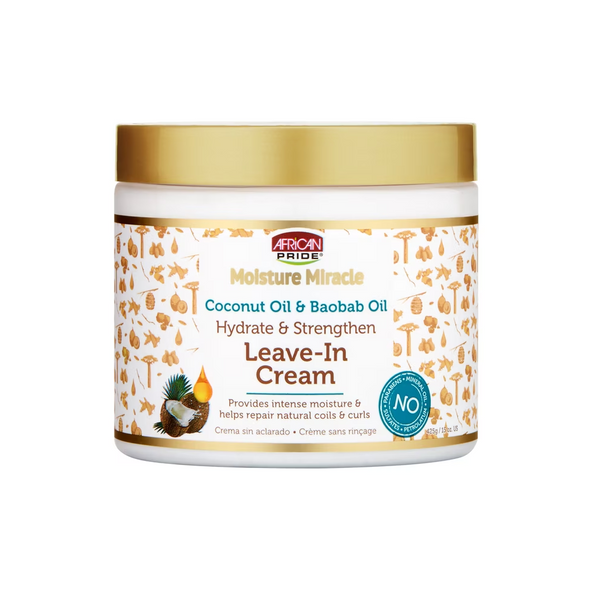 African Pride - Moist Miracle Coconut Oil & Baobab Oil Leave In Cream 15oz