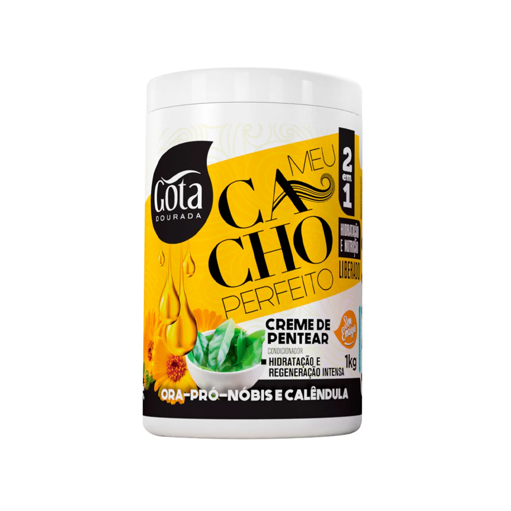 Gota Dourada - Creme De Pentear Meu Cacho Perfeito Ora-pró-nobis E Calendula 1kg