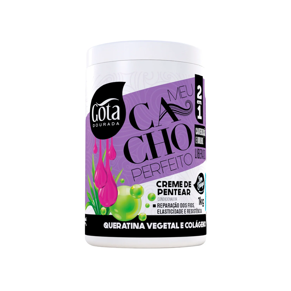 Gota Dourada - Meu Cacho Perfeito Creme de Pentear Queratina Vegetal 1kg