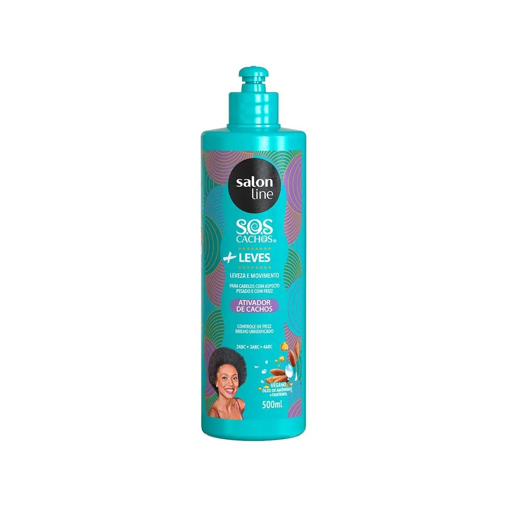 Salon Line - Ativador de Cachos Óleo de Amêndoas Cachos Leves S.O.S 500ml
