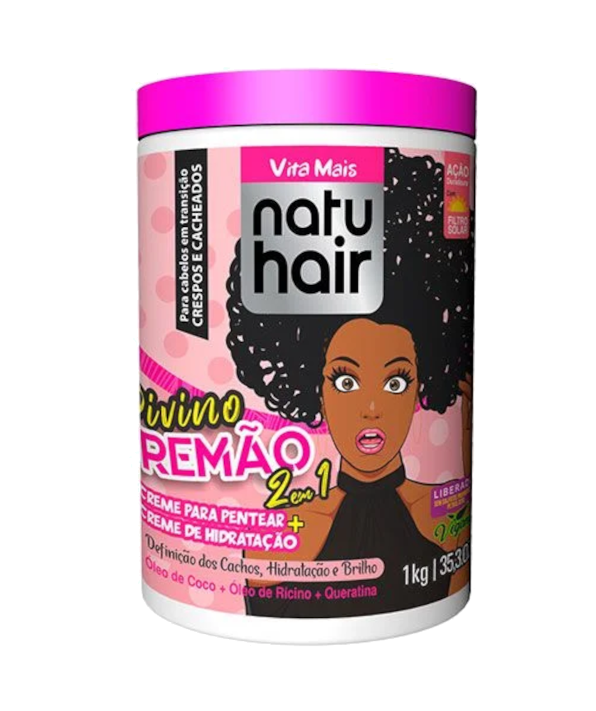 NatuHair Divino Cremão 2 em 1 Creme Pentear + Creme Hidratação 1kg