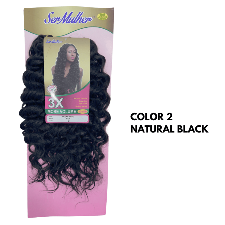 OCEAN WAVE – Crochet Braids – Extensões sintéticas de cabelo Ondulado - 2 Natural Black