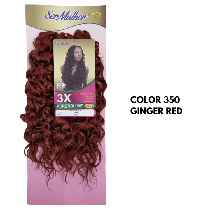 OCEAN WAVE – Crochet Braids – Extensões sintéticas de cabelo Ondulado - 350 Ginger Red