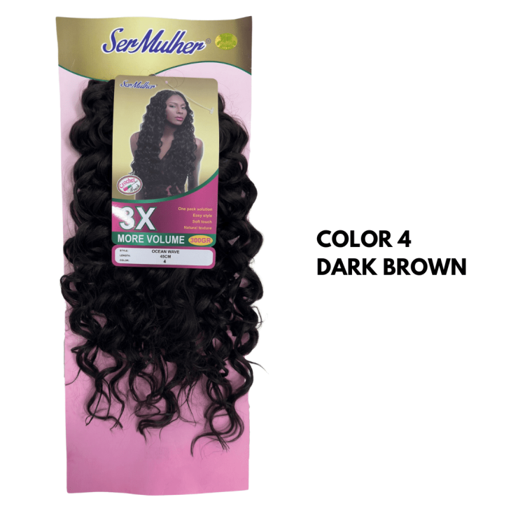 OCEAN WAVE – Crochet Braids – Extensões sintéticas de cabelo Ondulado - 4 Dark Brown