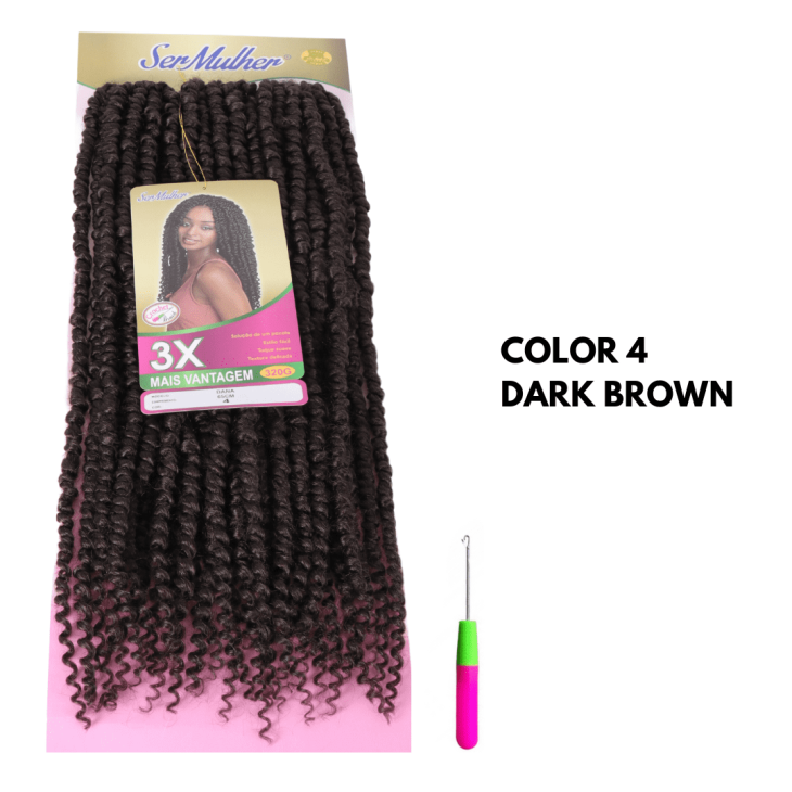 DANA Passion Twist – Extensão De Cabelo Trança De Crochê 300G – 100% Kanekalon - 4 Dark Brown