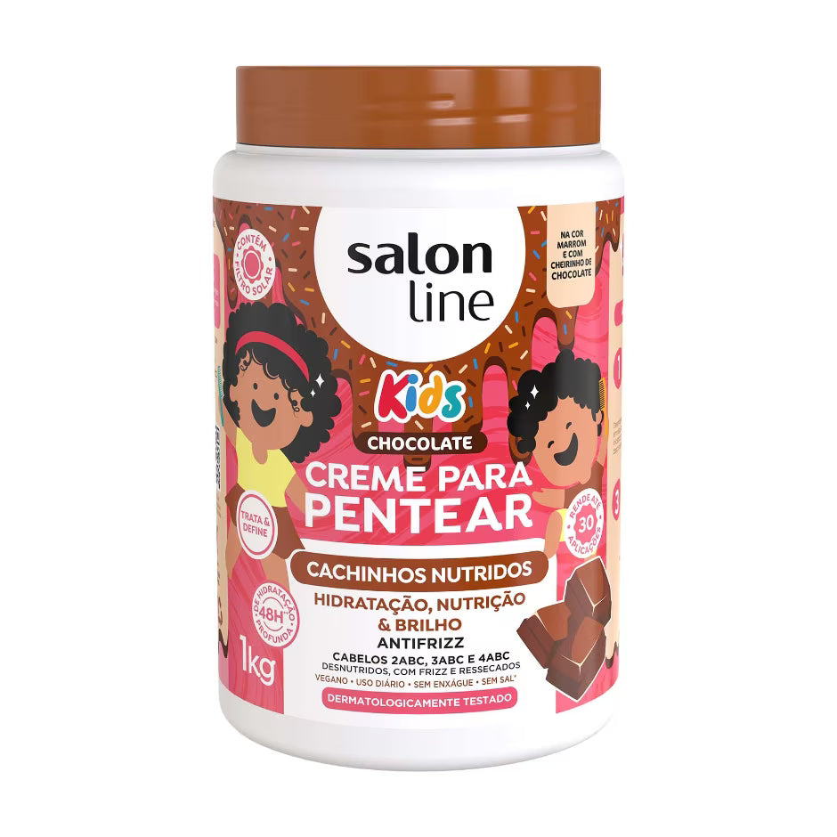 Salon Line Creme para Pentear Chocolate Kids Cachinhos Nutridos 1kg