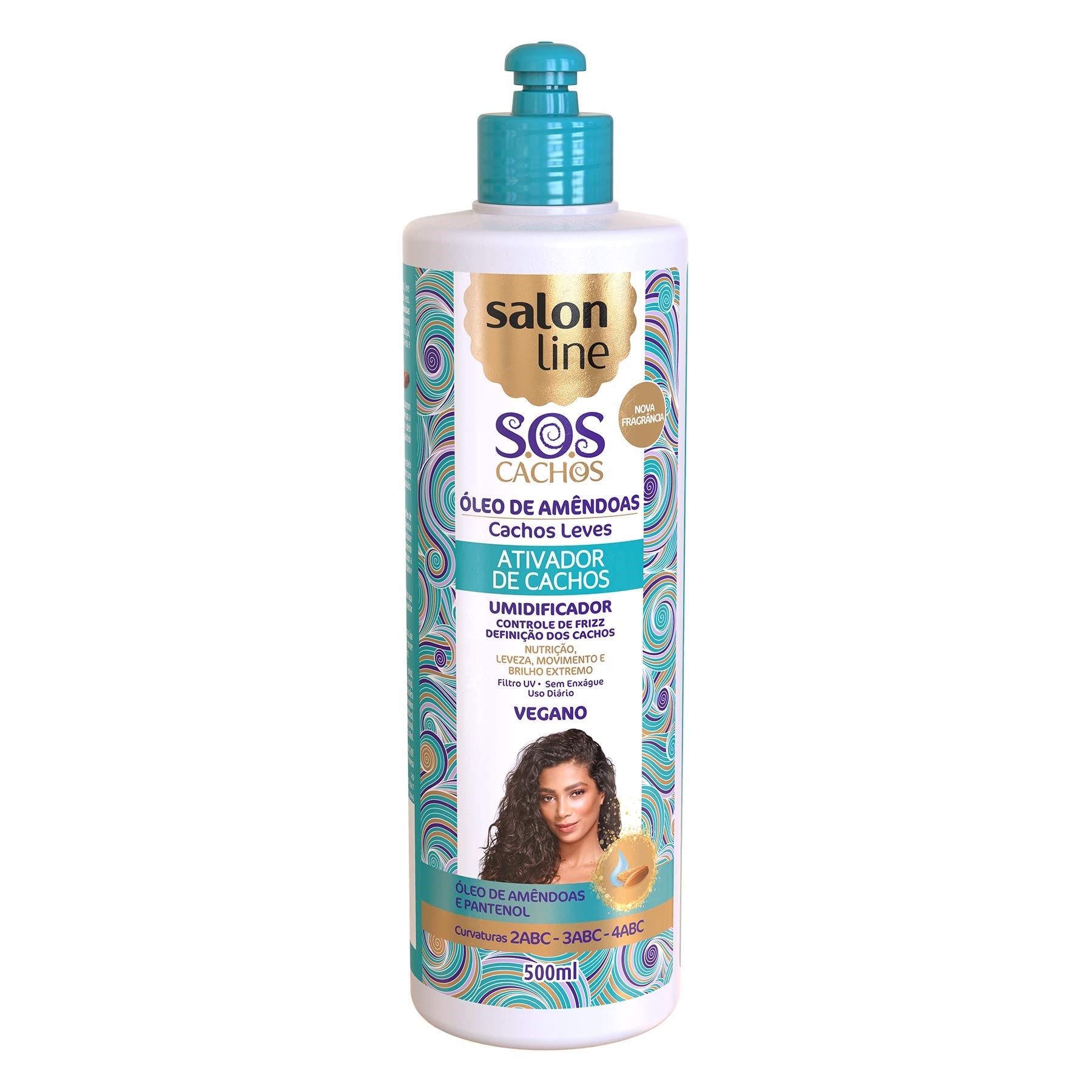 Salon Line - Ativador de Cachos Óleo de Amêndoas Cachos Leves S.O.S 500ml