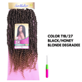 DANA Passion Twist – Extensão De Cabelo Trança De Crochê 300G – 100% Kanekalon - T1b-27 Black/Honey Blonde Degradee