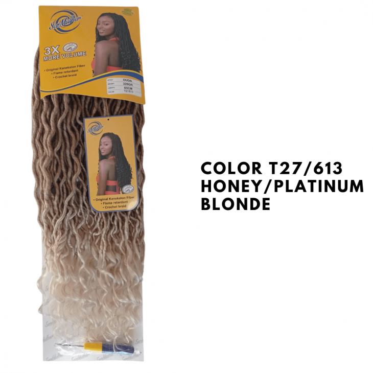 DUDA – Extensão De Cabelo Trança De Crochê – 100% Kanekalon - T27/613 Honey/Platinum Blonde