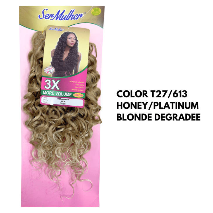 OCEAN WAVE – Crochet Braids – Extensões sintéticas de cabelo Ondulado - T27/613 Honey/Platinum Blonde