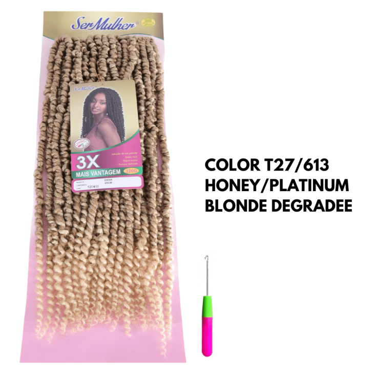 DANA Passion Twist – Extensão De Cabelo Trança De Crochê 300G – 100% Kanekalon - T27/613