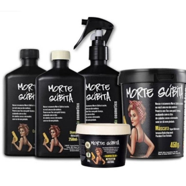 Kit Lola Cosmetics - Morte Súbita (Máscara, Shampoo, Condicionador, Spray Reparador, Shampoo Sólido)