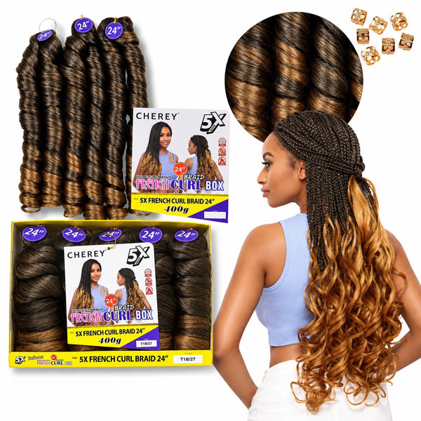 French Curl 3x Donna Monica 22" – Fibra Para Tranças Africanas