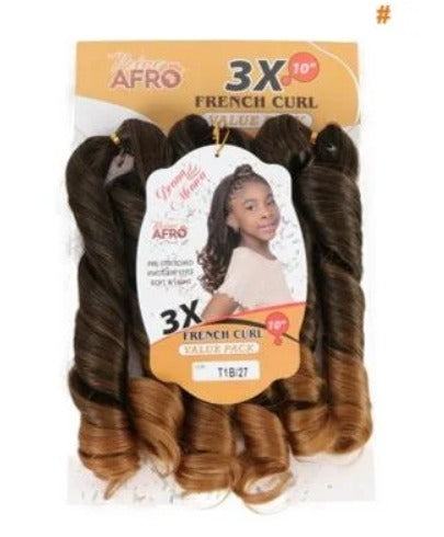 FRENCH CURL 3xDONNA MONICA 10" – Fibra para Tranças Africanas - Cor T1B/27