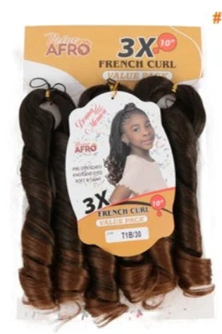 FRENCH CURL 3xDONNA MONICA 10" – Fibra para Tranças Africanas - Cor T1B/30