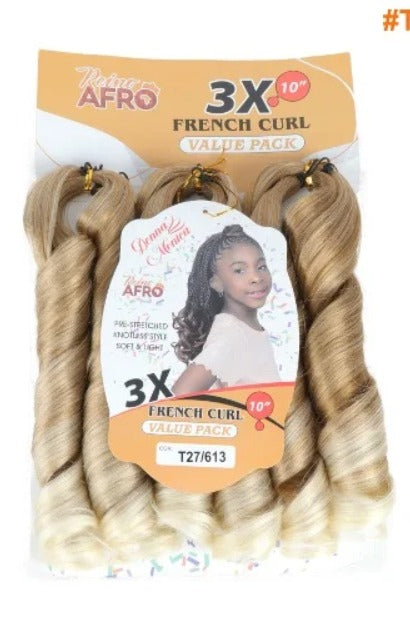 FRENCH CURL 3xDONNA MONICA 10" – Fibra para Tranças Africanas - Cor T1B/BURG