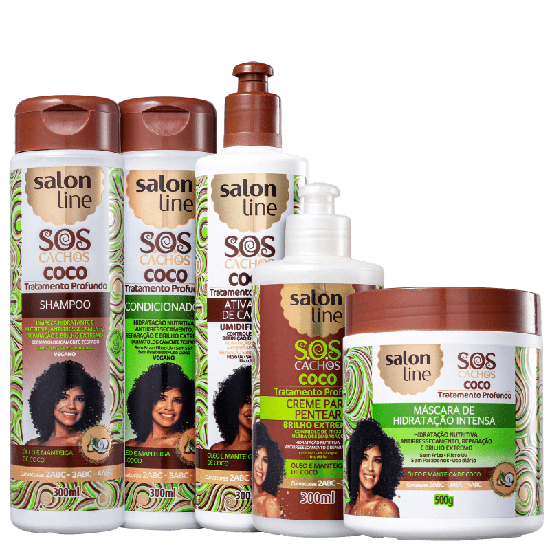 Kit Salon Line - S.O.S Cachos Coco Tratamento Profundo (5 podutos)