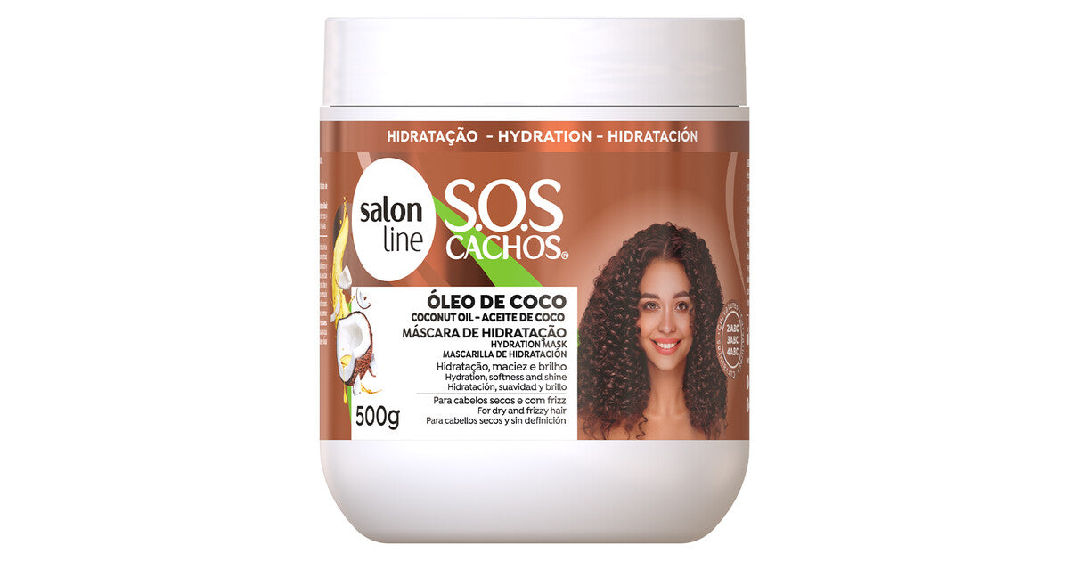 Salon Line - Máscara De Hidratação Intensa S.O.S Cachos Coco Tratamento Profundo 500g
