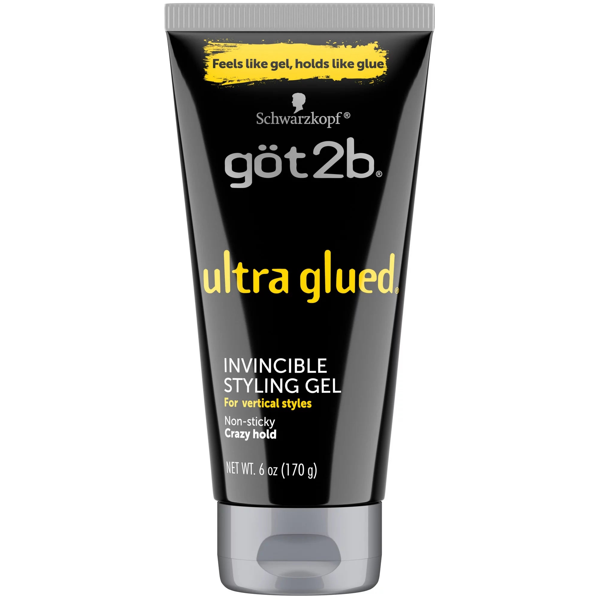 Got2b Ultra Glued Invincible Styling Hair Gel, 6 oz - Ultra Glued