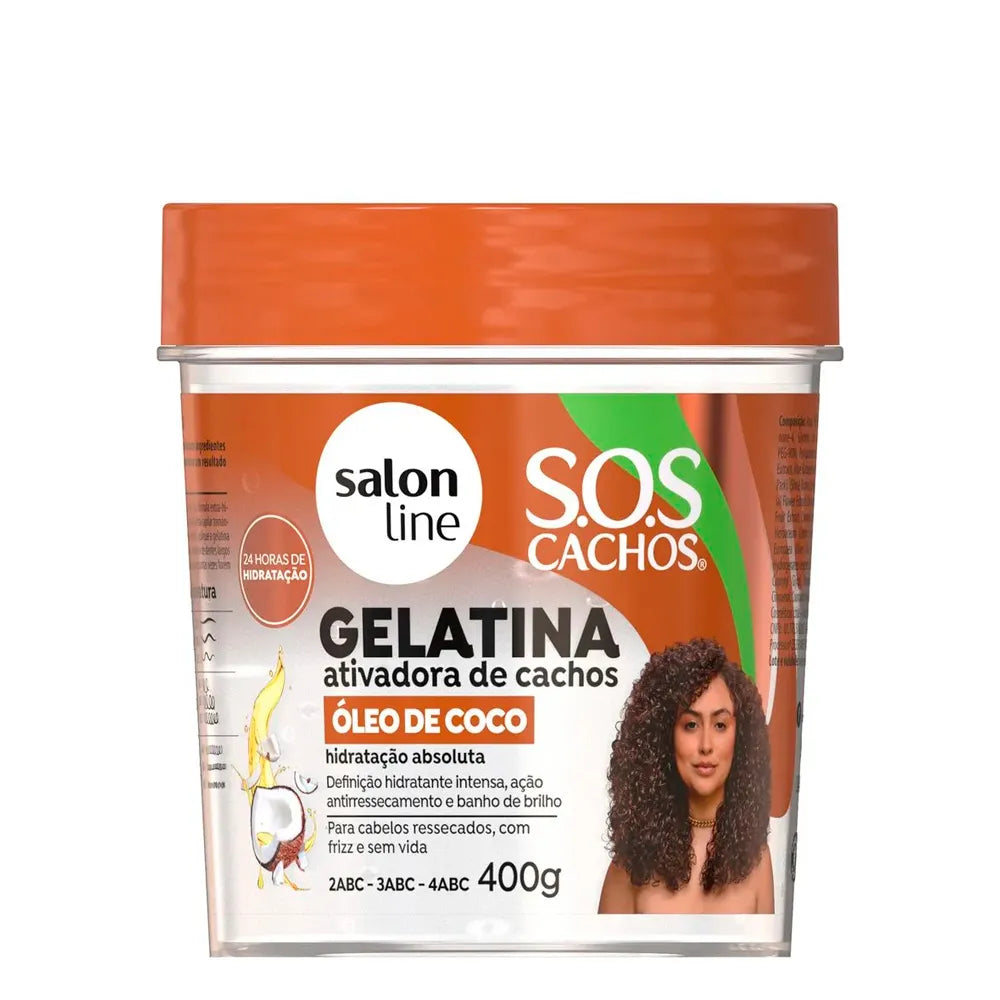 Gelatina Ativadora de Cachos Hidratação SOS Cachos Óleo de Coco 400g