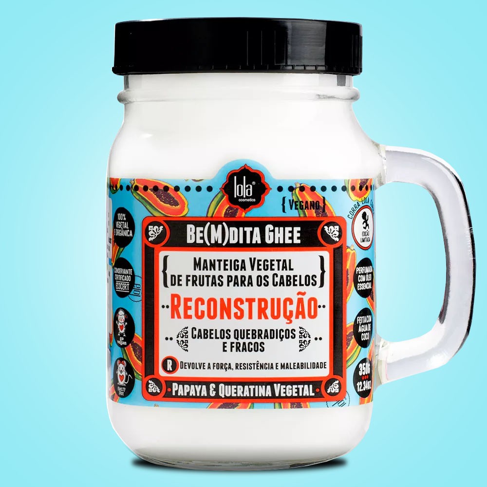 Lola - Máscara de Reconstrução Papaya &amp; Queratina Vegetal 350G (VEGAN)