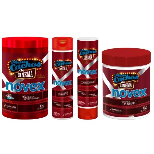 Kit Novex - Meus Cachos de Cinema (Máscara, shampoo, condicionador e creme de pentear)