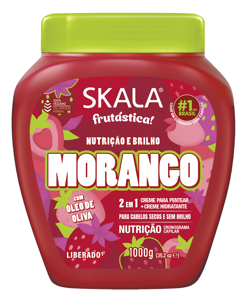 Creme para Pentear + Creme Hidratante Skala Frutástica Nutrição e Brilho Morango 2 em 1 1kg