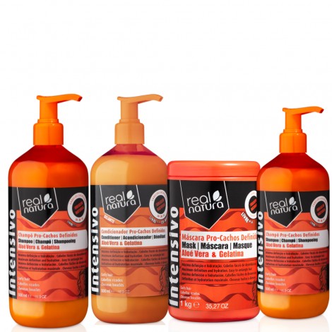 Kit Real Natura - Pró-Cachos Definidos (Máscara, Shampoo, Condicionador e Humidificador )