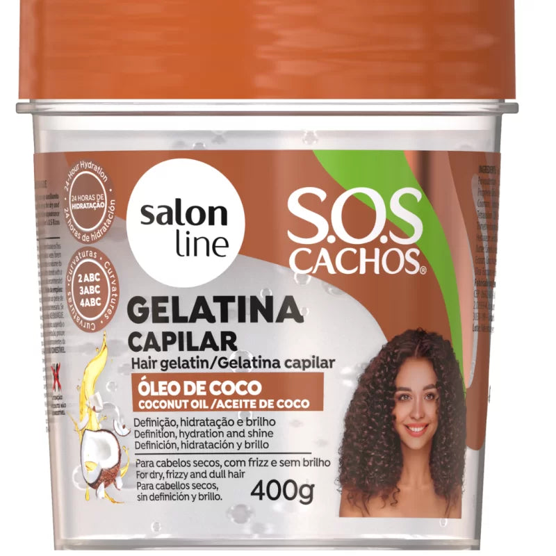 Salon Line SOS Cachos Gelatina Óleo De Coco 400g