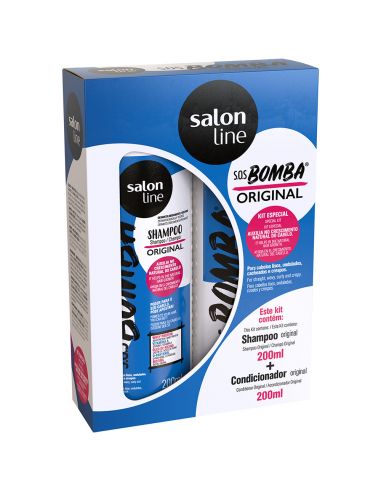 kit shampoo e condicionador sos bomba original 200ml salon line
